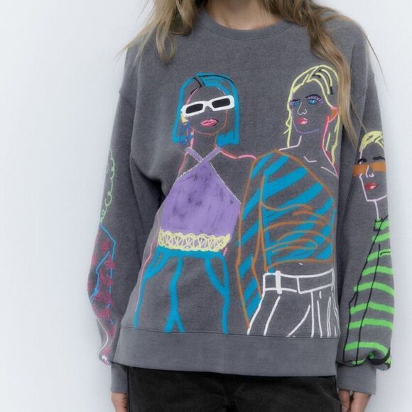 ZARA PRINTED GIRLS SWEATSHIRT  - Picture 14 of 14